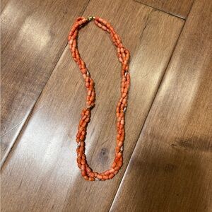Elegant Orange Coral Beaded Necklace